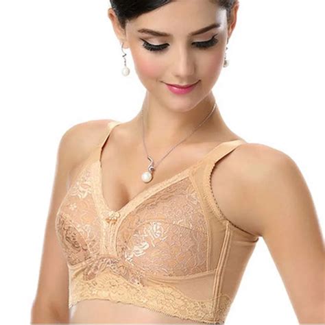 Fashion Full Coverage Bra Push Up Brassiere Floral Lace Cup Big Size B C D E F G Cup 32 34 36 38