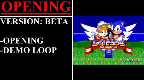 Sonic The Hedgehog 2 Beta Sega Mega Drive Opening And Demo Loop