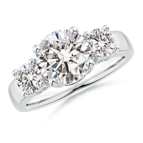Angara April Birthstone Ring Classic Diamond Three Stone Engagement