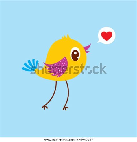 Cute Bird Valentine Greeting Vector Illustration Stock Vector Royalty