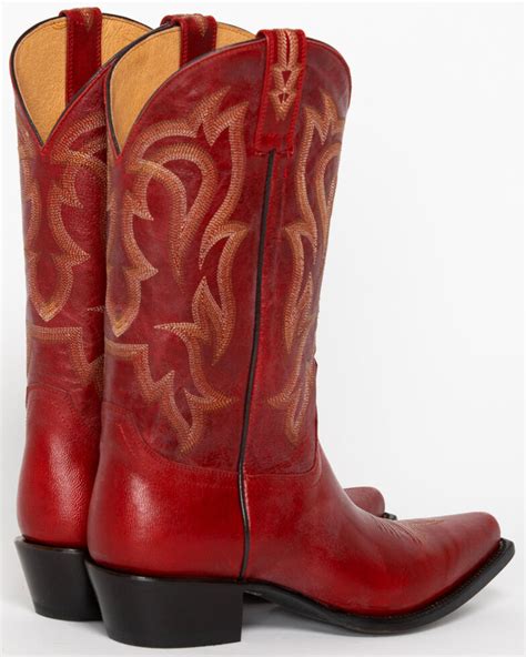 Shyanne Womens Red Leather Cowgirl Boots Snip Toe Sheplers