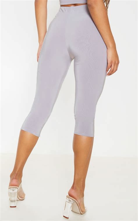 Light Grey Second Skin Slinky Cropped Legging Prettylittlething Aus