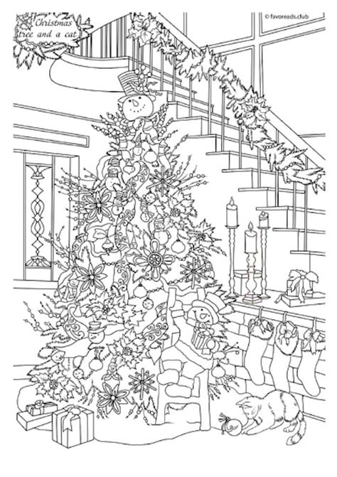 Santa decorates a tree printable coloring page. Pin on Christmas Color Pages