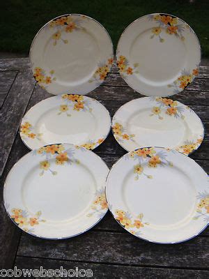 ✅ browse our daily deals for even more savings! SIX ART DECO CROWN DUCAL DINNER PLATES SUNBURST 10 ...