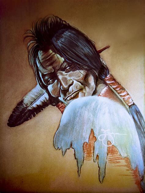 Blackfoot Warrior Pastel By James Eldridge