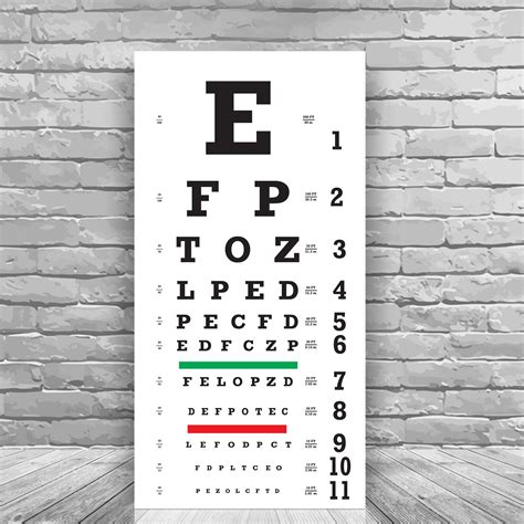 Eye Chart Wall Eye Chart Eye Chart Poster Snellen Eye Etsy
