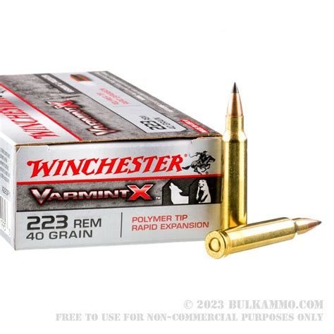 20 Rounds Of Bulk 223 Ammo By Winchester Varmint X 40gr Polymer Tipped