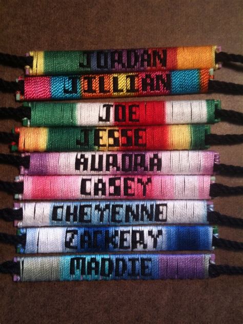 Although it looks advanced, the diamond friendship bracelet pattern is fun and easy to make. Bracelet Tool Galleries: Friendship Bracelet Name Patterns