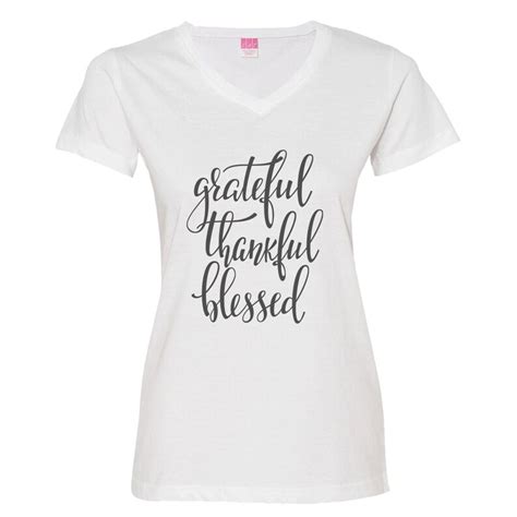 grateful thankful and blessed women heather v neck shirt etsy