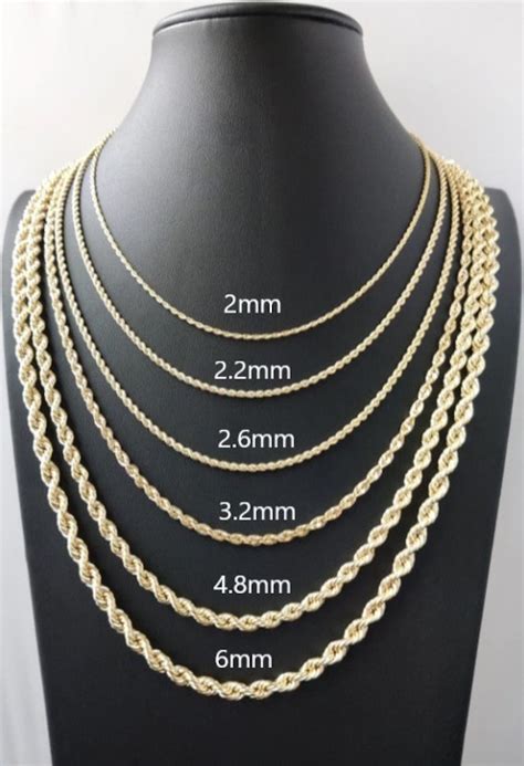 14k All Real Yellow Gold Rope Chain Necklace 15mm 2mm 3mm Etsy