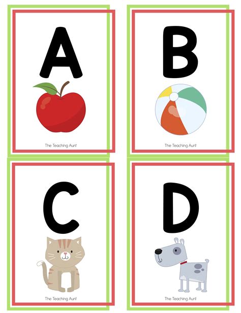 Alphabet Flashcards Free Printable The Teaching Aunt Abc Flashcards
