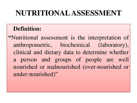 Solution Assessment Of Nutritional Status Anthropometry Biochemical