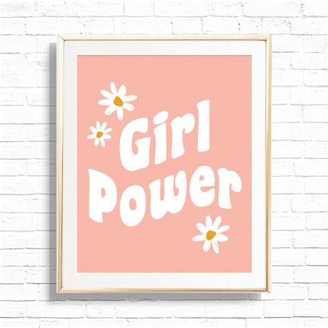 Girl Power Sign Printable Boho Daisy Hippie Kids Craft Etsy