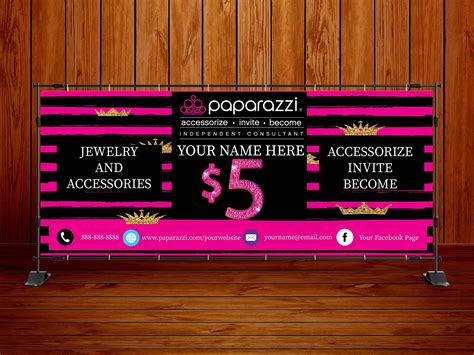 Custom Paparazzi Banner 25x6 Or 3x8 Ships In One Day Add