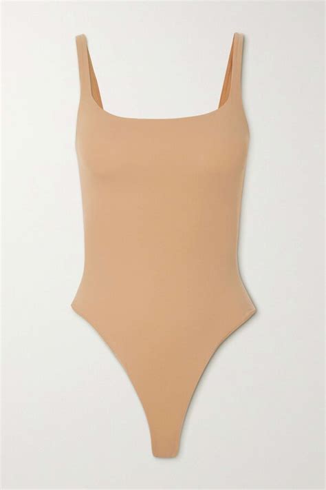 Skims Neutral Fits Everybody Thong Bodysuit Ultra Pink Editorialist