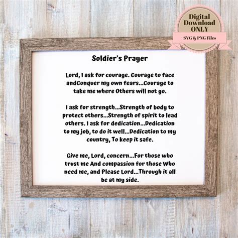 Soldiers Prayer Svg File Svg Soldiers Prayer Etsy Soldiers Prayer