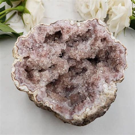 Sparkling Mauve Pink Amethyst Geode Premium Rare Rose Quartz Etsy