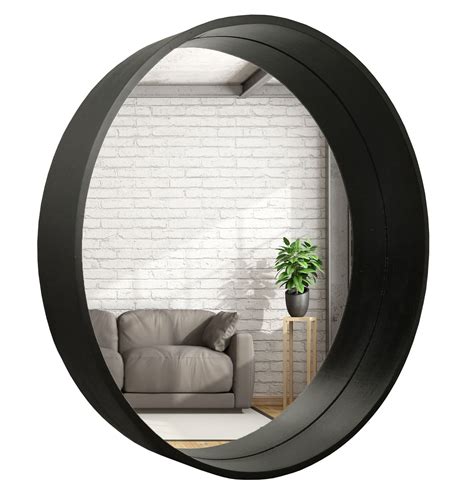 lustro okrągłe skandynawskie loftowe drewniane 50 cm czarne bd art bd art sklep