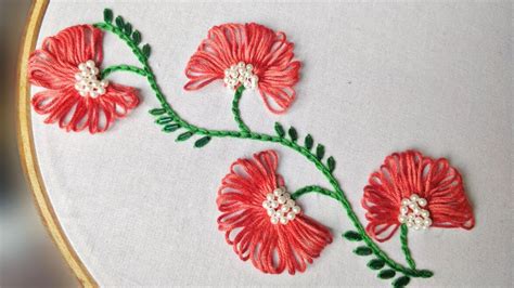 Easy Flower Border Design Using Embroidery Hack Hand Embroidery Work