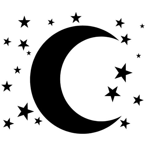 Cresent Moon And Stars Sticker