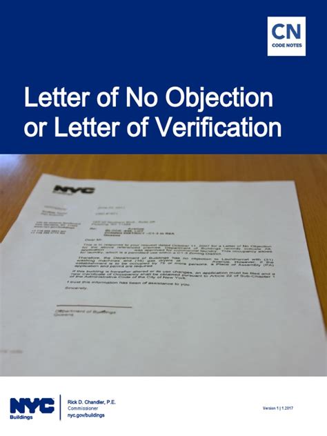 Letter Of No Objection Or Letter Of Verification Rick D Chandler Pe