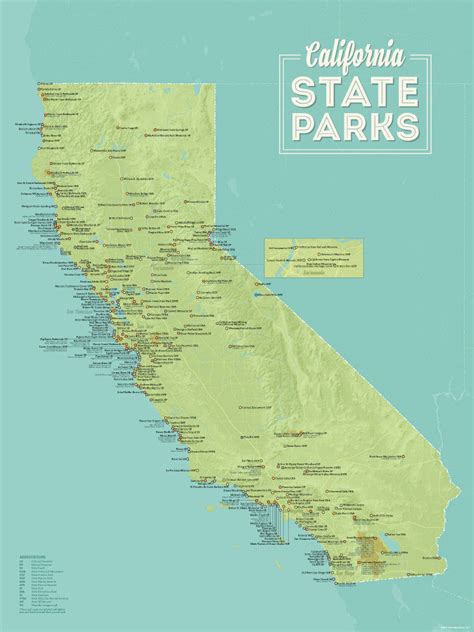 California State Parks Map 18x24 Poster Best Maps Ever