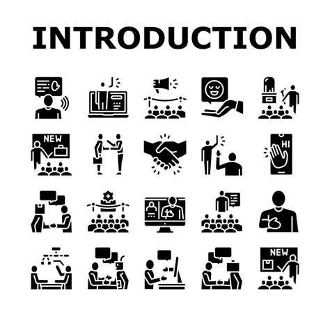 Introduction Speech Collection Icons Set Vector 10327682 Vector Art At