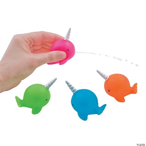 neon narwhal squirt toys 12 pc oriental trading