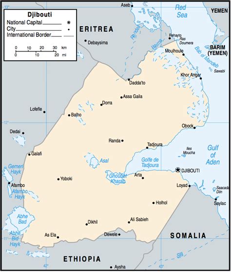 It is bordered by eritrea in the north, ethiopia in the west and south, and somalia in the southeast. Djibouti Maps - Perry-Castañeda Map Collection - UT Library Online