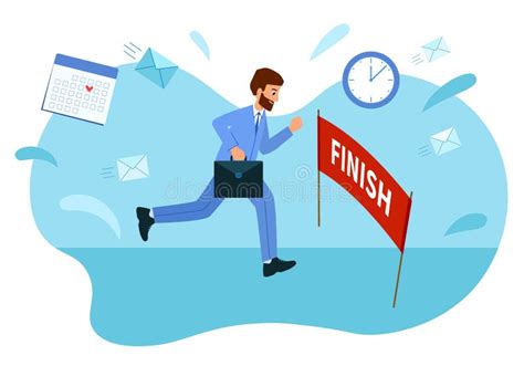 3d Man Has Reached The Finish Line Stock Illustration Illustration Of