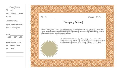 Back of stock certificate template. 40+ Free Stock Certificate Templates (Word, PDF) ᐅ TemplateLab