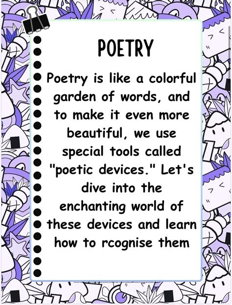 Mash 5th 6th Class Poetic Device Posters