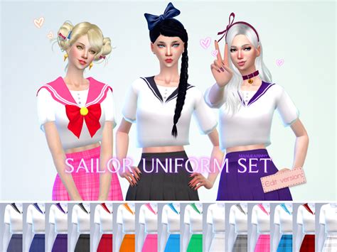 The Sims Resource Manueapinny Sailor Uniform Set