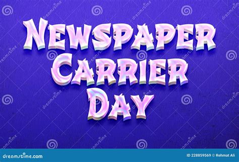 September Holidays Newspaper Carrier Day 3d Text Effect On Blue