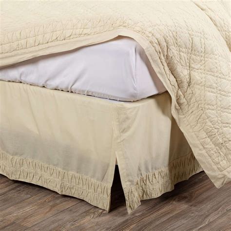 dress up your bed with our elegantly hand pleated adelia creme bed skirt made of soft 100