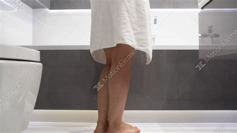 Woman Entering The Shower And Dropping Her Towel Stock Video Footage