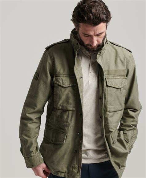 Vert Olive Poudré Veste Militaire M65 Pour Homme Superdry Fr