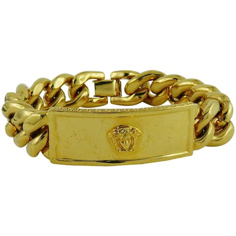 Gianni Versace Vintage Men S Gold Tone Curb Bracelet Medusa Watches