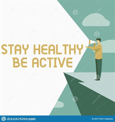 Text Caption Presenting Stay Healthy Be Active Concept Meaning Take