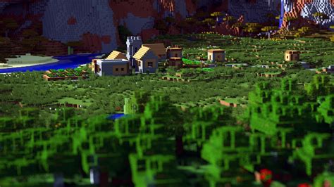 Minecraft Video Games Village Villages Depth Of Field Hd Wallpaper