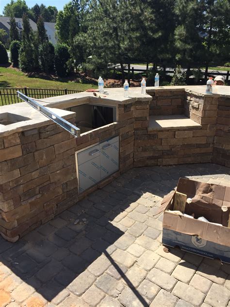 The Stonework On This Outdoor Kitchen Project Is Almost Complete Now