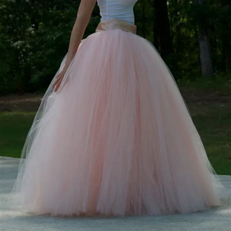 Wedding Maxi Tulle Skirt Floor Length Ball Gown Pink Tutu Skirt With