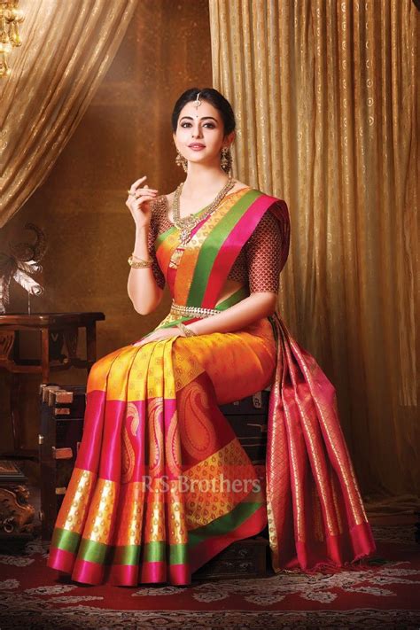 Pin By Sandhya Rani On Rakul Preet Singh Saree Models Bridal Sarees South Indian Saree Designs