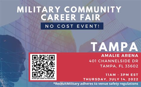 RecruitMilitary Tampa Veterans Hiring Fair: July 14th, 2022 from 11