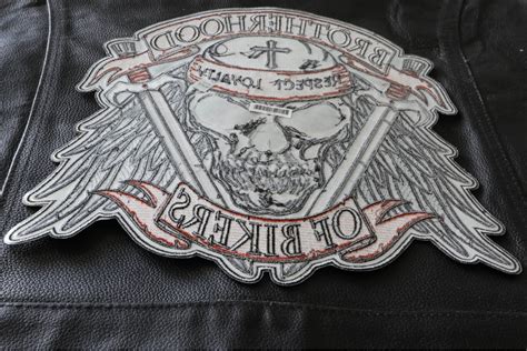 Brotherhood Of Bikers Respect And Loyalty Skull Large Biker Back Patch