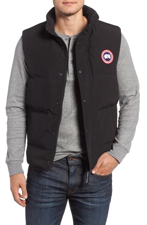 lyst canada goose garson regular fit quilted down vest in black for men