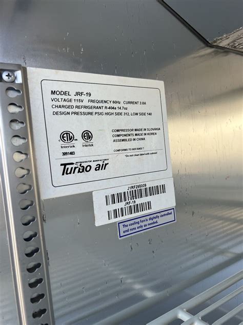 Turbo Air Jrf Dual Temperature Refrigerator And Freezer Half Doors
