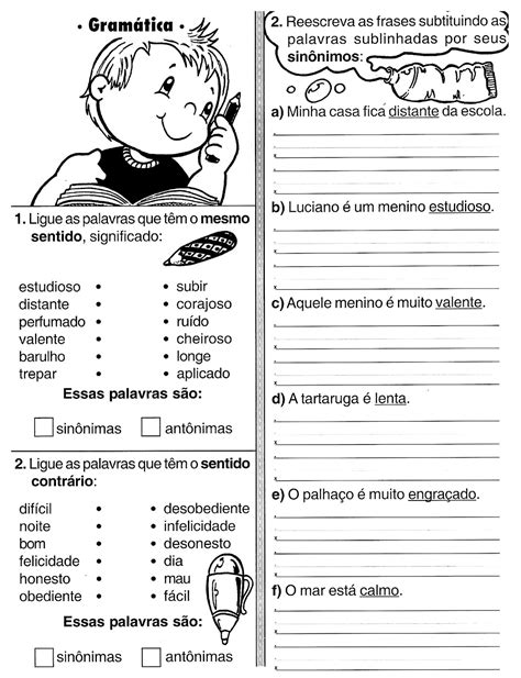 Atividades De PortuguÊs 3° Ano GramÁtica Ix Atividades E Desenhos