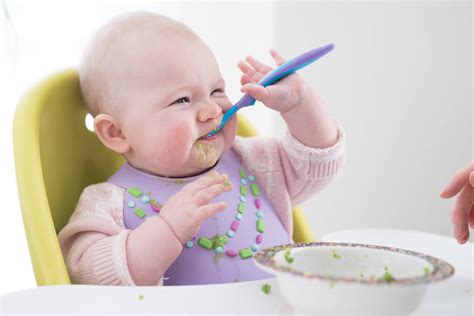 Cooked, refined cereals, such as cream of rice, oatmeal, grits, or farina (cream of wheat) strained meats, like the ones in baby food; Introducing Solids to Your Baby's Diet | DietitianNalini