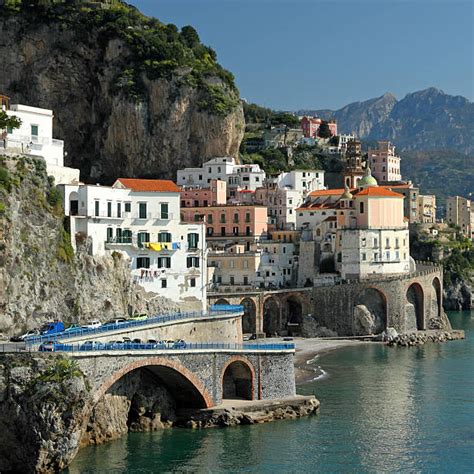 Beautiful Village Of Atrani Along The Amalfi Coast Italy Stock Photos